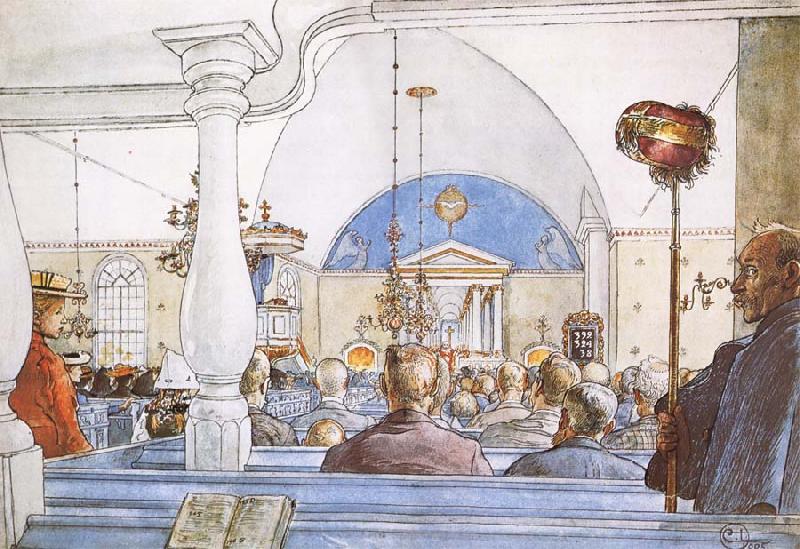 Carl Larsson At Church oil painting picture